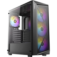 Antec AX67 ARGB Mid-Tower Case - Mesh Front, 4x120mm ARGB Fans, TG Antec AX67 ARGB Mid-Tower Case - Mesh Front, 4x120mm ARGB Fans, TG
